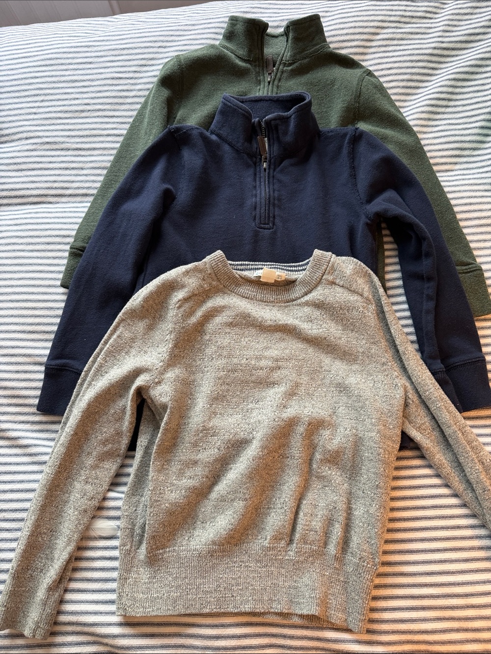Jcrew crew cuts boys 4t Half-Zip Sweater Pullover - Olive, Navy & Gray